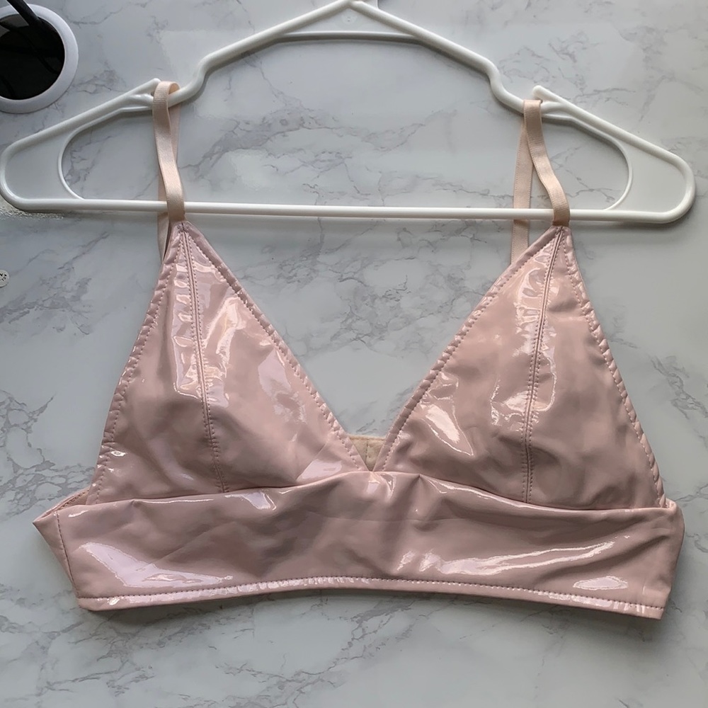 PINK LATEX BRALETTE TOP